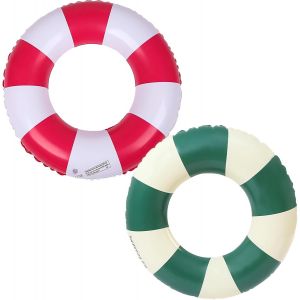 Brs-Bague De Natation Flottante,Bouée De Natation Gonflable,Bouée Gonflable Rétro Rayée En Pvc Bouée Piscine, Décoration Pour Fête De Piscine Plage Partie Jeux Vacances - Neuf