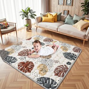 Tapis D'eveil Bebe &Eacute;paissi Tapis De Jeux Bebe: Tapis De Motricit&eacute; - Antid&eacute;rapant Lavable En Machine Pliable Tapis Sol Bebe De Jeu Pour Parc (127 * 127cm) - Neuf