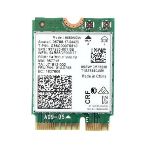 Carte WiFi 9560NGW 1730Mbps Sans Fil AC 9560 Double Bande 2.4G + 5G Bluetooth 5.0 802.11Ac M.2 CNVI 9560NGW Adaptateur Sans Fil - Neuf