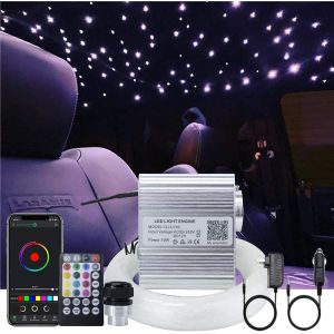Ulteronixshop-10W LED &eacute;toile &agrave; Fibre optique Kit, lumi&egrave;re d'&eacute;toile clignotante &agrave; LED, t&eacute;l&eacute;commande/APP, activation de la musique de contr&ocirc;le du son salon bar, 150pi&egrave;ces *0,75mm*2m pour Maison/Voiture - Neuf