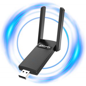 TRAHOO-Clé WiFi Puissante AC1300 Mbps NF-U327, Double Bande 2.4G/5.8GHz Clé WiFi USB, WPA3, Adaptateur WiFi pour PC/Laptop, Compatible avec Windows 8/8.1/11/10, Mac OS 10.9-10.15 - Neuf
