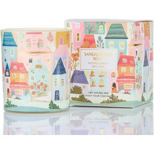 Bougie Parfum&eacute;e Graffiti Architectural Dessin&eacute; &Agrave; La Main|Bois De Santal Menthe Scent |290g En Cire De Soja Naturelle (55h De Combustion)|Bougies De D&eacute;coration D'int&eacute;rieur - Neuf