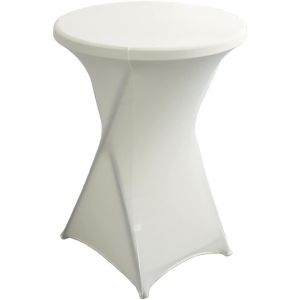 Sjzg-Stretch Nappe Housse Lavable Nappe Mange Debout Ronde Protection Pour Bar Table De Banquet De Mariage Table Cocktail Haute De Bistro (Beige, Diam&egrave;tre 80-85 Cm) - Neuf