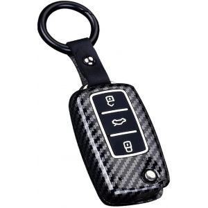 Étui de Protection pour clé de Voiture-Convient pour VW Bora Polo Tiguan Jetta Passat B5 B6 B7 Golf Beetle-pour Skoda Octavia ABS-A Noir - Neuf