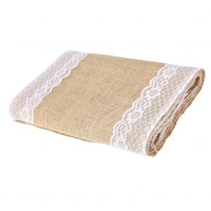 Nappe en toile de jute naturelle 30 x 270 cm, decoration de mariage pour la maison - Neuf