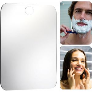 Kal-Miroir De Rasage Pour Douche De 30 X 20 Cm - Incassable - Grand Miroir De Douche Portable Pour Homme - Miroir Incassable Pour Le Rasage Et Non Antibuée - Miroir Mural - Neuf