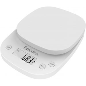 Terraillon - Balance &Eacute;lectronique Precision - Balance De Pr&eacute;cision - Graduation Dynamique 0,1g/0,5g/1g - Capacit&eacute; 2kg - Tare - Convesion Liquides, Arr&ecirc;t Automatique - Ecran Lcd - Blanc - Neuf