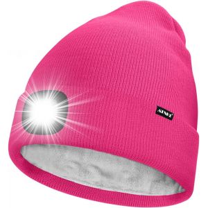 Nsiecd-Led Bonnet Lampe Frontale,Usb Rechargeable 4 Led Chapeau De Course Ultra Lumineux Lumière Hiver Chaud Polaire Doublée Tricot Bonnet Cadeaux Pour Hommes Et Femmes - Neuf
