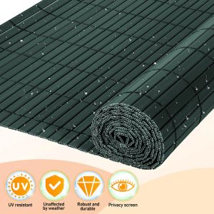Brise-Vue En Pvc 100x600cm Cl&ocirc;ture D'intimit&eacute; Protection De Visibilit&eacute; Avec Attaches De C&acirc;ble R&eacute;sistant Uv Et Aux Intemp&eacute;ries - Vert - Neuf