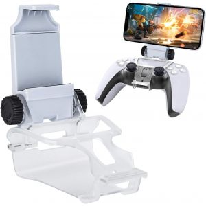 Ps5 Controller Phone Mount Clip, Support De Contrôleur Clip De Fixation Support De Téléphone Portable Pour Manette De Jeu Ps5 Dualsense-Blanc - Neuf