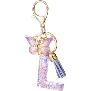 KAL-Porte-Clés Personnalisé Lettre Porte-Clés Avec Lettre Initiale Papillon Porte-Clés Pour Adolescentes Et Fillesporte Clef Femmeporte Clef Filleporte Clef Lettrel - Neuf