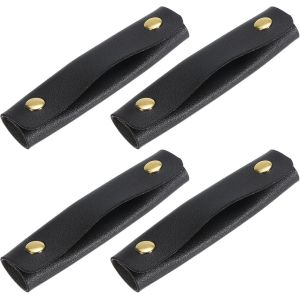 SJZG-Lot De 4 Housses De Protection Pour Poign&eacute;e De Sac &Agrave; Main En Cuir Synth&eacute;tique, Pour Valise, Sac De Courses (13 X 10 Cm, Noir) - Neuf