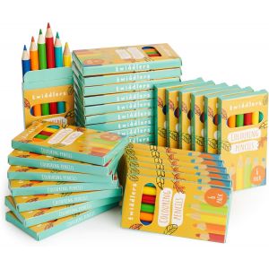 Jexnovashop-180 Mini Crayons De Couleur, 30 Packs De 6, 9cm Haute Qualit&eacute; Et Couleurs Vives - Anniversaires D'enfants, Activit&eacute; De Coloriage, Cadeaux D'invit&eacute;s, Pochettes Surprises - Neuf