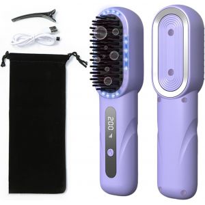 Kalanka-Fer À Lisser Sans Fil - Brosse À Air Chaud - Ion Négatif - Lisseur À Cheveux - Chauffage Rapide Des Années 20 - Design Anti-Brûlure - Pour Tous Les Types De Cheveux - Rechargeable Par Usb - Neuf