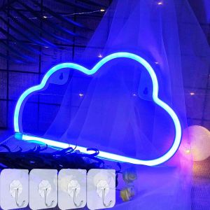 N&eacute;on Led Cloud Light N&eacute;on Lampes Nuage Led Pour Chambre Led D&eacute;coration Lumi&egrave;re Batterie/Usb Op&eacute;ration Night Lights Art D&eacute;coratif Pour F&ecirc;te D'anniversaire, Chambre D'enfants - Neuf
