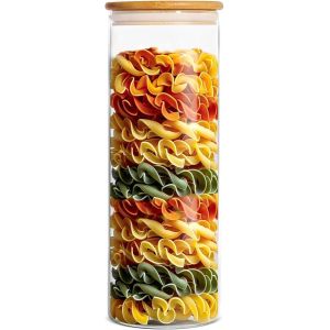 Bocaux En Verre Avec Couvercles En Borosilicate Hermétique Bocaux Conservation Verre Pour Spaghetti,Farine,Café,Biscuits,Épices (2100 Ml,1 Paquet) - Neuf