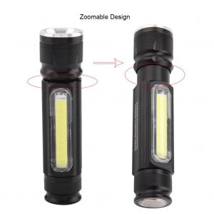 HJLIAN Lampe de poche T6 rechargeable USB COB, magnetique, resistante a l'eau, pour l'interieur et l'exterieur - Neuf