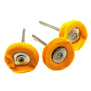 Lot de 10 meules abrasives en coton avec tige de 3 mm et tete de 25 mm de diametre - Neuf