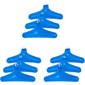 LETNERNY-9 Pièces Cintre Gonflable Nettoyeur Haleter Séchoir À Vêtements Cintre D'Extérieur Paniers En Vrac Trousse Cintre De Voyage Pliable Cintres De Placard Cintre Pour Placard Pvc Blue - Neuf