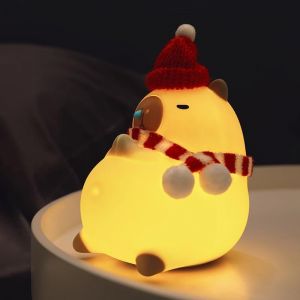 Lampe Capybara, Led Bébé Silicone Veilleuse, Veilleuse Enfant Rechargeable, Cadeau Pour Bébés, Déco Chambre Lampe Chevet, Fonction Minuterie, Veilleuse Pour Enfants Tout Petits (B) - Neuf