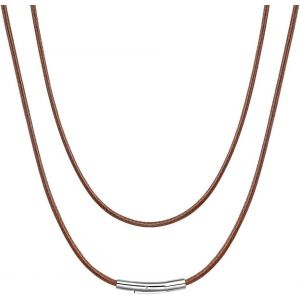 Tianyi-Chaine Collier Cordon Cuir Homme Pour Pendentif Enfant Garçon Femme Ras De Cou Chaîne Cire Tressé Marron/Noir Largeur 2mm Longeur 41/46/51/55/61/66/71/76cm Bijoux Cadeau - Neuf