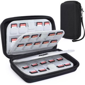 Etui de Rangement Compatible pour Switch et Switch OLED/Switch Lite,Protection Pochette de Transport Compatible pour Jeux Switch Cartouches,80 Cartes,Noir - Neuf