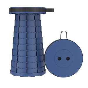 Tabouret Pliant Portable, Tabouret De Camping, Tabouret Télescopique Réglable En Hauteur, Tabouret De Sac À Dos (Bleu) 25 X 46 X 5 Cm - Neuf