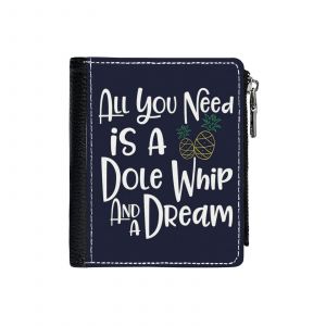 Portefeuille Rêves de Dole Whip_461 Compact en Simili-Cuir PU Porte-Cartes avec Fermeture Éclair Multi-Poches Unisexe Homme Femme A - Neuf