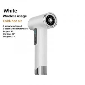 Mn-Sèche-cheveux sans fil à ions négatifs,sèche-cheveux silencieux,chargement par USB,soins capillaires pour dortoir et voyage -Blanc - Neuf