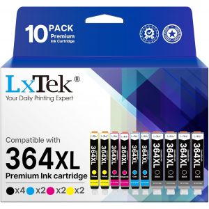 TRAHOO-Compatible Cartouches d'encre Remplacement pour HP 364 364XL pour Photosmart 5510 5520 6510 6520 7510 7520 B109a Deskjet 3070A 3520 Officejet 4620 4622 (Noir Cyan Magenta Jaune, 10-Pack) - Neuf