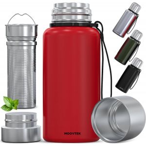 Tianyi-Bouteille Infuseur &Agrave; Th&eacute; Avec Tasse Double Paroi En Acier Inoxydable 304 - Bouteille Isotherme 600ml Avec Filtre Extra-Long Id&eacute;al Pour Th&eacute;, Caf&eacute;, Et Eau - Neuf