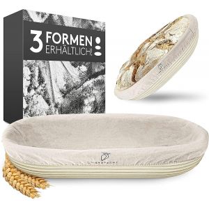NouvelHorizonstore-Corbeille A Pain De Fermentation Ovale Peddig De Haute Qualit&eacute; (&oslash; 28 Cm) - Avec Insert En Lin Lavable - Convient Pour 500 G De P&acirc;te -la Paniere A Pain De Cuisson Parfaite - Neuf