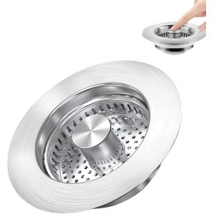 Jgd-Universal-Abflussst&ouml;psel F&uuml;r Die K&uuml;cheaccessoires Pour &Eacute;vier De Cuisinebo&icirc;tier Universel 3 En 1 En Acier Inoxydable Avec Filtre Anti-Colmatage - Neuf