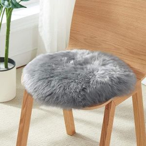 Tapis pelucheux, doux et moelleux, tapis shaggy lavable antid&eacute;rapant pour chaise, lit, canap&eacute;, sol avec extra peluche (45 x 45 cm, gris) - Neuf