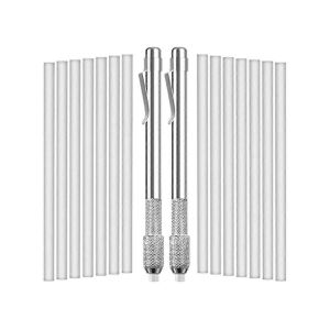 Paquet de 2 marqueurs de supports en st&eacute;atite avec 16 recharges de pierre ollaire ronde pour outils de soudage,aluminium et fonte - Neuf