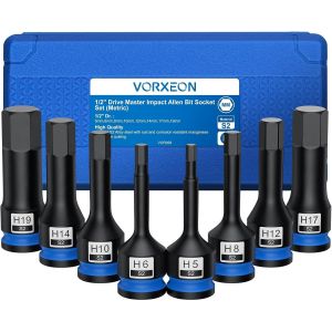 1/2 Jeu De Douille Hexagonal 5Mm-19Mm En Acier Allié S2 Coffret De Douilles Tournevis À Chocs Hexagonal Adapté Aux Clés Pneumatiques,Réparations Automobiles - Neuf