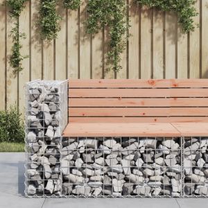 Prolenta Premium - Banc Jardin Design Gabion 92x71x65,5 Cm Bois Massif De Douglas - Neuf