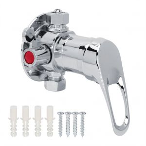 HJLIAN Pommeau de douche solaire en alliage de zinc G1/2 po, robinet melangeur d'angle multifonctionnel a 3 voies - Neuf