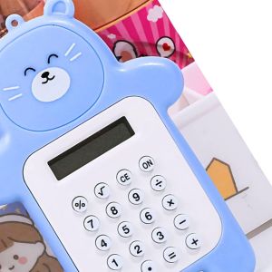 Mini Calculatrice de Dessin animé Style Ours Mignon,Calculatrice Portable Légère à 8 Chiffres,Idéal pour Les étudiants (Ours Bleu) - Neuf