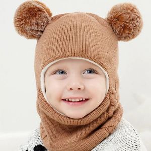 Bébé Chapeau D'hiver Ensemble Écharpe, Unisexe Bébé Bambin Chapeau Foulard¿Café - Neuf