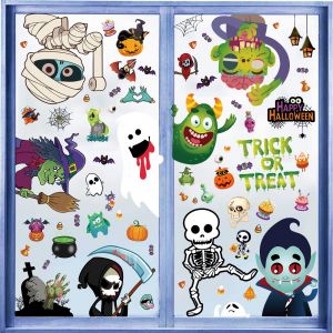 Halloween Autocollants Pour Fenêtres Citrouille D'halloween Chat Chauve-Souris Et Ghost Autocollants Pour Halloween Décorations De Fête D'halloween Autocollants Pour Fenêtres - Neuf