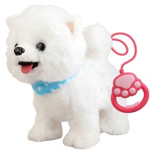 Samoyède Marche Chien Jouet Pour Fille Léchant Chien Aboyant Avec Laisse De Contrôle Ce Que Vous Dites Électrique Parlant Chantant Queue En Peluche Robot Chien DIY Faire semblant Dres - Neuf
