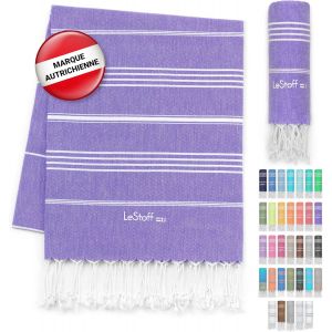 Serviette De Plage-100% Coton Bio,95 X 180 Cm,Pr&eacute;lav&eacute;,Absorbant,S&eacute;chage Rapide,Fouta Hammam,Serviette De Bain,Serviette De Voyage,Drap De Plage,Fouta De Sauna (Ultra Violet) - Neuf
