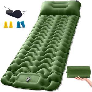 Wqd-Matelas De Camping Autogonflant,Matelas De Camping Gonflable Avec Pompe &Agrave; Pied Et Oreiller,Tapis De Couchage Confortable Pour Campings,Plage,Randonn&eacute;e,Tente,Confortable Et Peu Encombrant - Neuf