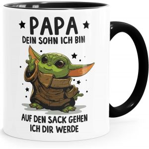 Eryi-Tasse Cadeau Pour Papa Avec Inscription Humoristique Pour La Fête Des Pères Avec Inscription En Allemand Blanc/Intérieur Noir Standard - Neuf