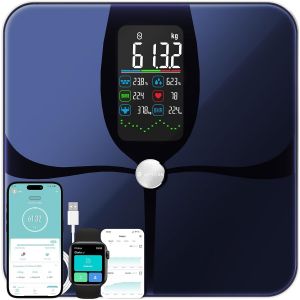Balance Pese Personne Connectée, Balance Connectée Avec Grand Écran, Balance Impedancemetre Avec 22 Données Corporelles, Balance Masse Graisseuse Et Musculaire, Balance Intelligente Avec App - Neuf