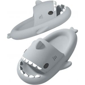 Maas-Claquettes Requin Femme Homme, Chaussons De Maison Piscine Et Plage Confortable Enfant, Pantoufles De Bain Et Douche Antidérapantes, Chaussures De Requin - Neuf
