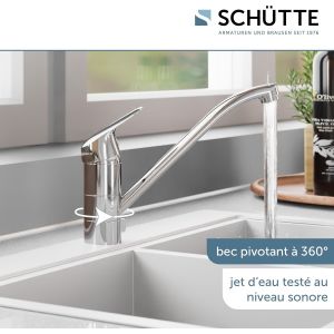 MB35210 LUCA Robinet de cuisine amovible pour évier de cuisine, montage sous fenêtre, tuyau flexible, chromé - Neuf