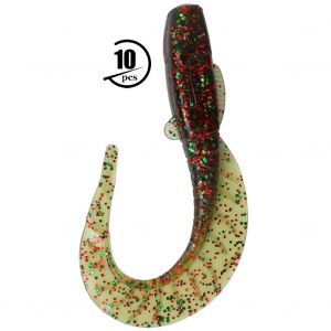 Lot De 10 Leurres De Peche Artificiels En Plastique Souple (Vert Herbe) - Neuf