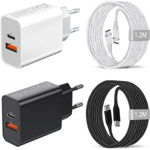25w Usb C Fast Charger And Cable For Samsung Galaxy A55 5g/A25 A35 A15 A56 A26 A05s A54 A53 A52 A52s A34 A33 A23 A22 A14 A13/S24 Plus/S23 Sfe 22 S2 1 Iphone 15 Pro Max,Ac Adapter Plug - Neuf